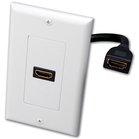 VCO-120931X Single HDMI Pigtail Decor Wall Plate