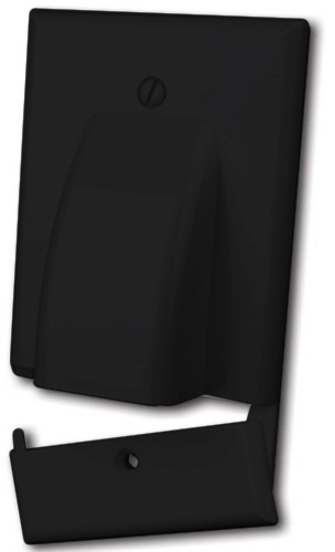 TN-120618 Hinged Bulk Cable Single Gang Wall Plate - Black