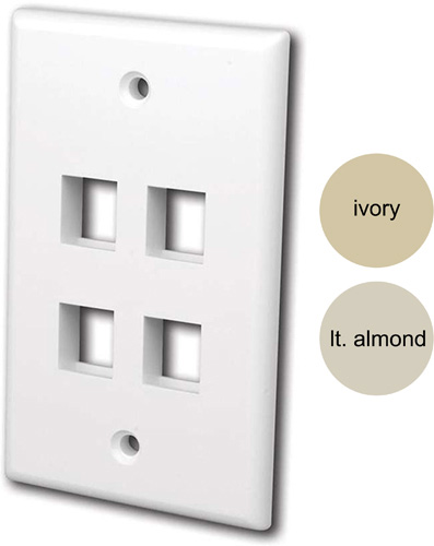 VCO-820004 Keystone Wall Plate 4 Port - Ivory