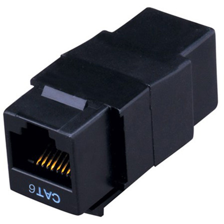 VCO-820658 Cat6 RJ45 Feed-Thru Panel Mount - Black