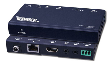 VCO-HDBTEX70 HD BaseT Extender Allows Transmission of HDMI Audio & Video Control, Power Over a Single Cat5e-Cat6 Cable -  Vanco