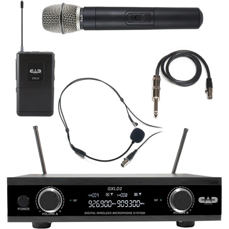 CAD-GXLD2HBAI Digital Wireless Combo Handheld & Bodypack Microphone System AI Frequency Band -  CAD Audio