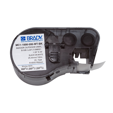 BDY-1000595WTBK BMP51-BMP53-BMP41 Label Maker Cartridge -  Brady ID