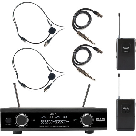 CAD-GXLD2BBAI Digital Wireless Dual Bodypack Microphone System AI Frequency Band - 909.3 - 926.8 MHz -  CAD Audio