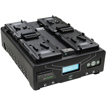 Picture of Core SWX CSW-FLEET-Q4MSI Four Position V-Mount Fast Simultaneous Li-Ion Charger with Voltbridge Bluetooth Technology