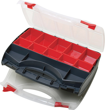 ECL-SB-3428SB 6 Large & 6 Small Removable Inserts Parts & Connector Storage Case