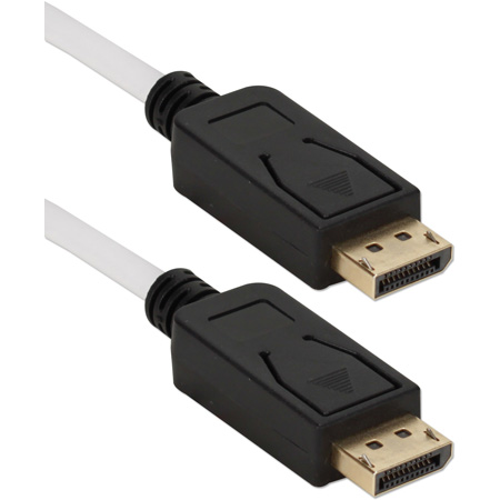 NB-DP-06WBK 6 ft. Display Port UltraHD 4K White Cable with Black Connectors & Latches