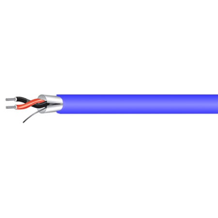 WP-454BE0500 1-Pair 22Awg CM Miniature Line Level Audio Cable - Blue - 500 ft.