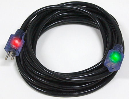 Picture of Milspec Industries MILSPE-D17448025 ProGlo Cordset 12-3 AC Extension Cord with CGM Black - 25 ft.