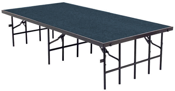 Portable Stage with Carpet, 36 x 96 x 24 in. - Blue