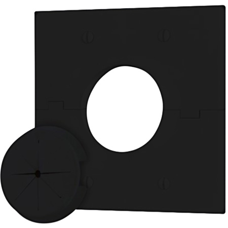 MID-2GSBK-GR2 Double Gang Split Port with Grommet - Black