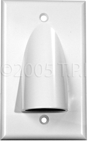 MID-1GNWH Single Gang White Bulk Cable Pass Through Plate