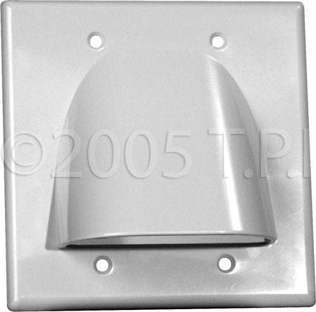 MID-2GNWH Double Gang White Bulk Cable Pass Through Plate