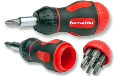 Picture of Platinum Tools PLAT-STUBBY 8-in-1 Ratcheted Stubby Screwdriver