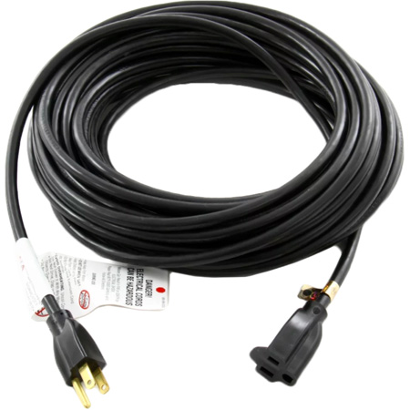 E163-25 Black Electrical Extension Cord 16 Gauge 3-Conductor - 25 ft.