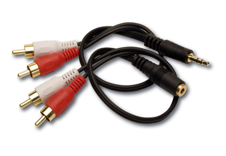 RDL-AV-AC2 Cable Kit for AV-HK1 - Dual RCA to Mini-Plug Dual RCA to Mini-Jack