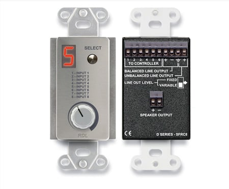 RDL-DS-SFRC8 Room Control Station for SourceFlex Distributed Audio System
