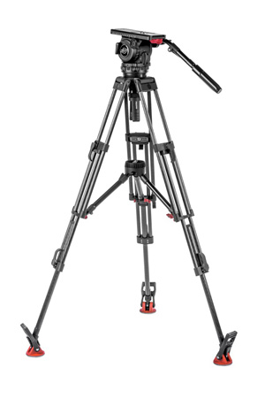 Video 18 S2 Fluid Head & ENG 2 CF Tripod System with Mid-Level Spreader