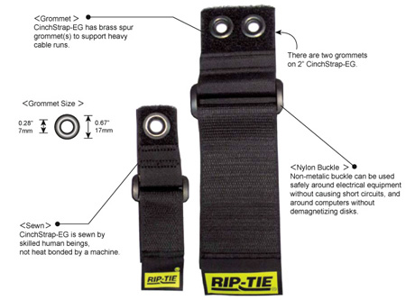 O-70-G1P-BK 2 x 70 in. CinchStrap-EG Single - Black