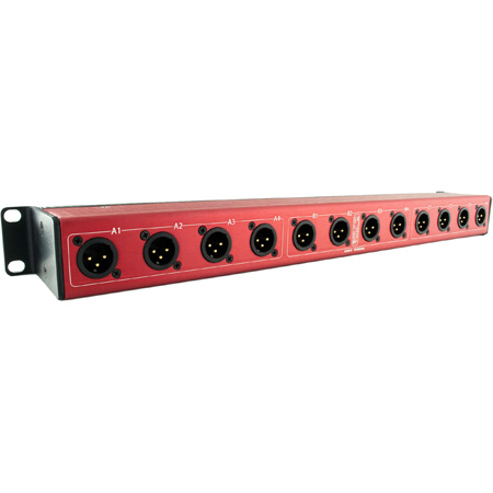 12 Male XLR Rack Unit with Ether CON Connectors - Use with Shielded Cat5 Cable