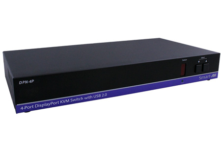 Picture of Smart-AVI SAVI-DPN-4PS 4-Port Display Port KVM Switch with USB 2.0 & Front Panel Push Buttons