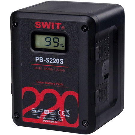 Picture of SWIT Electronics America SWIT-PB-S220S 220Wh V-Mount Li-Ion Battery with Multi D-Tap Out & USB Port