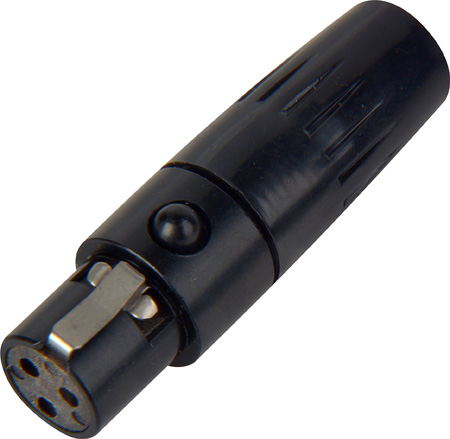 TA3FLB Straight Female Cord TINI QG Plug - Black