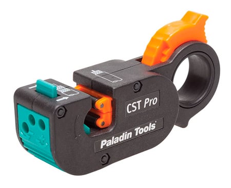 PAL-1280 CST Pro 3-Level Coaxial Cable Stripper with Green Blade Cassette