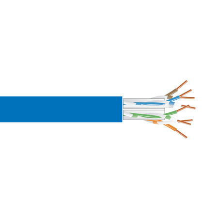 Picture of Black Box BBX-EYN870A-1000 1000 ft. GigaTrue CAT6 550 MHz Solid Bulk Cable - PVC Blue