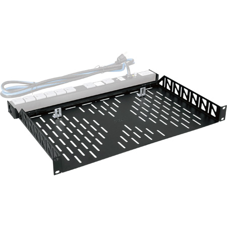 1RU Utility Rack Mounted Shelf - 10.8in Depth Vented Rack Shelf - 4 Pack