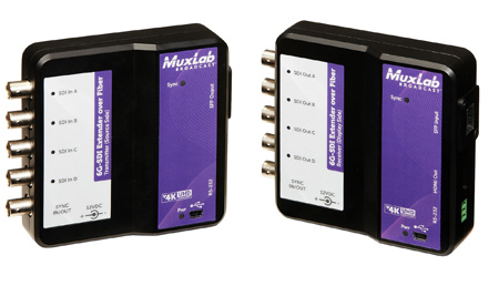 Picture of MuxLab MUX-500732-SM10 Extender Over Fiber Kit - Single-Mode&#44; Black