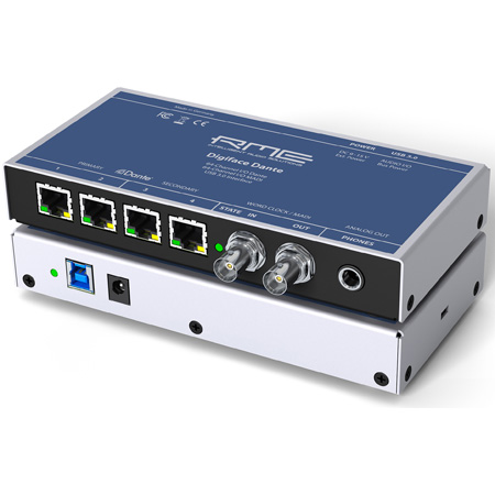 RME-DFDANTE 24 Bit & 192 kHz 256-Channel Hi-Performance USB 3.0 Audio Interface - Dante I & O MADI Coaxial I &O