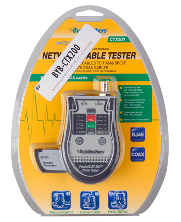 BYB-CTX200 CAT5 6 Coax Cable Tester