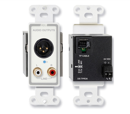RDL-D-TPR3A Active Three-Pair Receiver with Twisted Pair Format-A for XLR & stereo RCA outputs