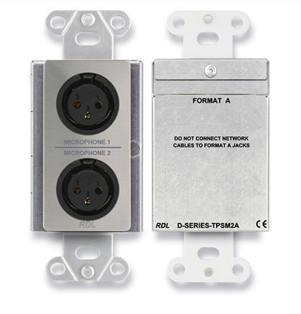 RDL-DS-TPSM2A Active Dual XLR Microphone Input Preamplifier to Twisted Pairs Format-A, Stainless Steel