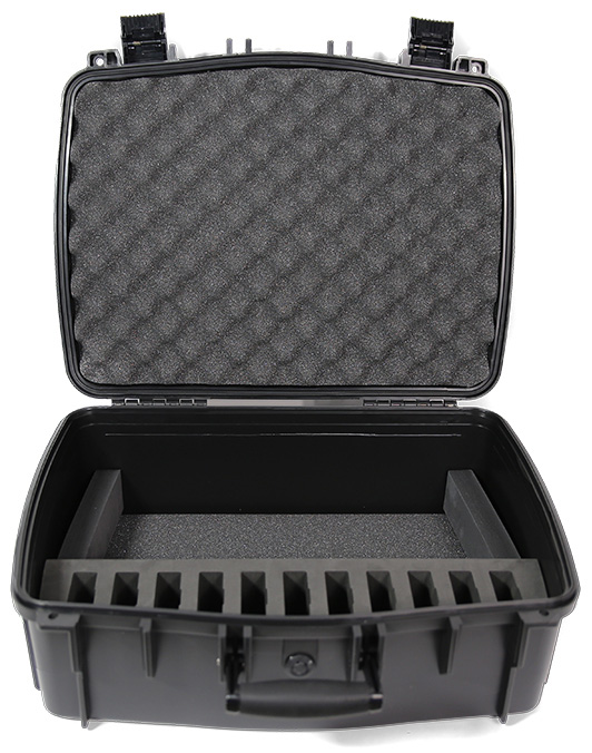 CCS Large Water Resistant Carry Case with 11 Slot Foam Insert for Digi-Wave Transceivers & Receivers