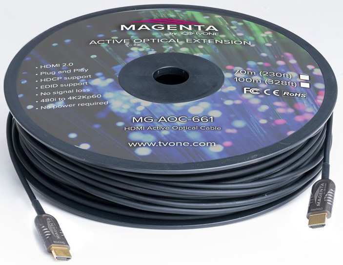 Picture of Magenta Research MGE-MG-AOC661-10 10m HDMI 2.0 Active Optical Cable, Black
