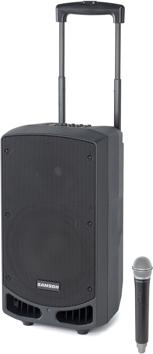 SAM-EXPEXP310W-D 10 in. 300W Portable PA Speaker with Bluetooth, Con 88 Wireless HH Mic & Li-ion - D Band -  Samson Technologies