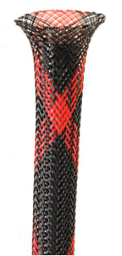 TFX-FRN025SP1000 1000 ft. Flexo FR Flame Retardant Cable Sleeving - Black FR with Red Tracer Spyder
