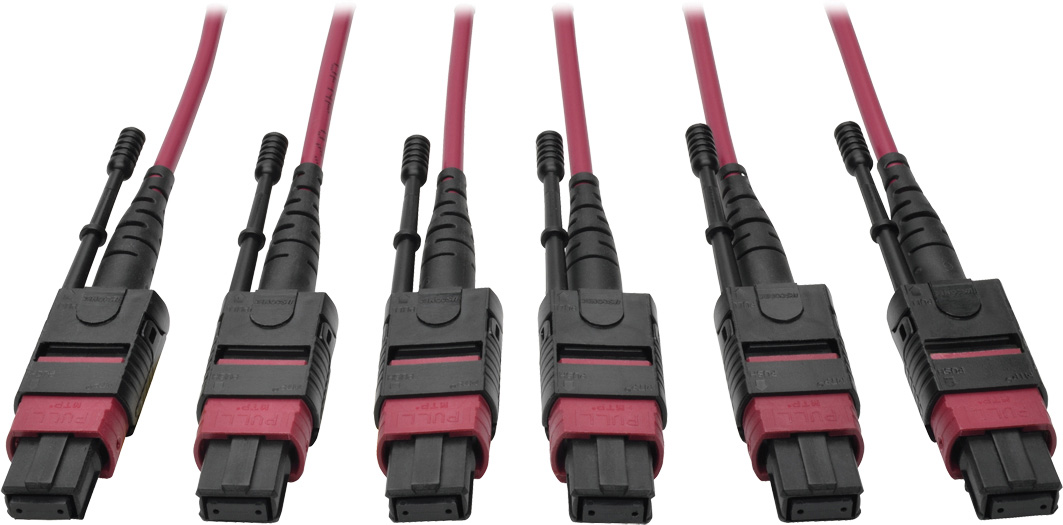Picture of Tripp Lite TRL-N85861M3X8MG 61m 24-Fiber MTP MPO OM4 Base-8 MMF Trunk Cable&#44; 40 by 100GbE 3X- Magenta