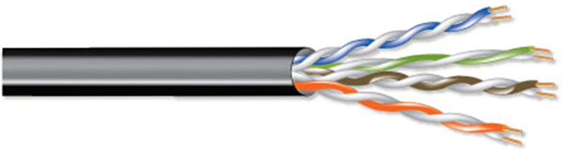 WP-4246OSPBK0500 500 ft. 4 Pair 23 AWG Solid Stranding 10, 100 & 1000 BaseT Ethernet CAT6 PVC Cable