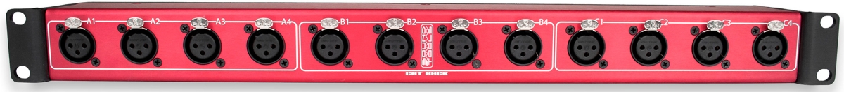 12 Female XLR Audio Over CAT5 Rack Unit with EtherCON Connectors - Use Shielded Cat5 Cable