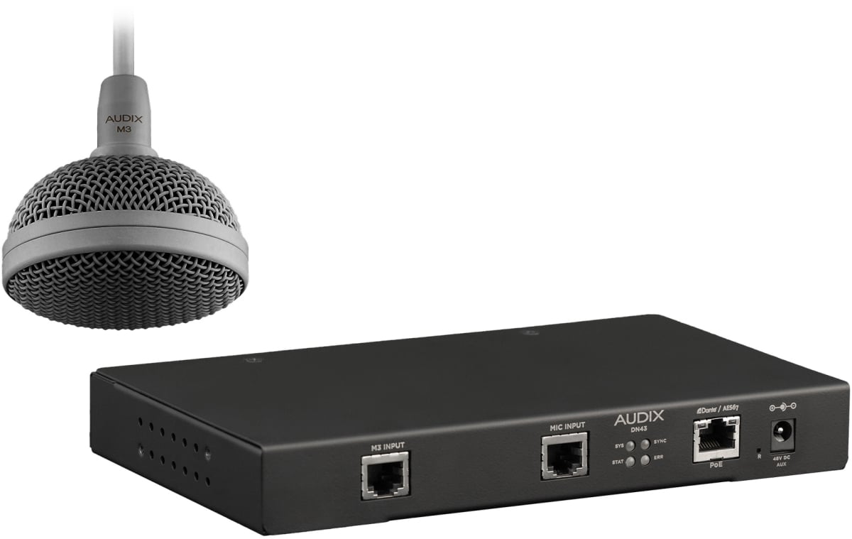 AUD-M3GDK Dante AES67 Tri-Element Hanging Ceiling Microphone Kit - Grey