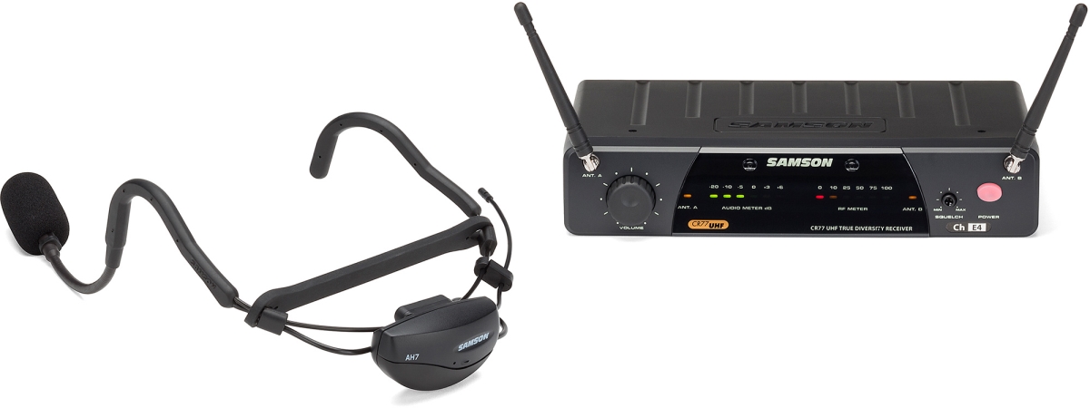 SAM-SW7A7SQE-K4 AirLine 77 Wireless Mic System with QE Fitness Headset - Frequency K4 477.525 MHz