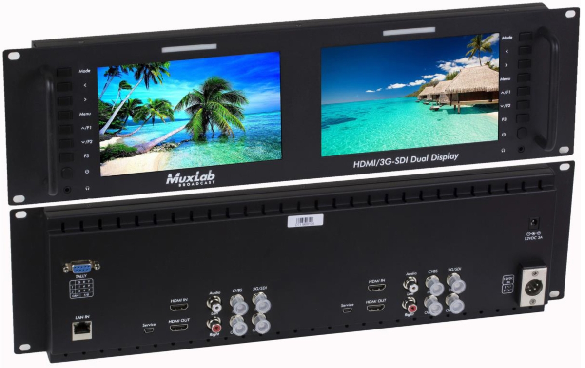Picture of MuxLab MUX-500841 3RU HDMI & 3G-SDI Dual Rackmount Display