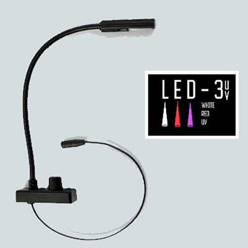 LIT-IS2-LED-3-UV Lampset 18 in. Top Mount Gooseneck Console Light Bottom Mount Cordset Mounting Kit with Power Supply