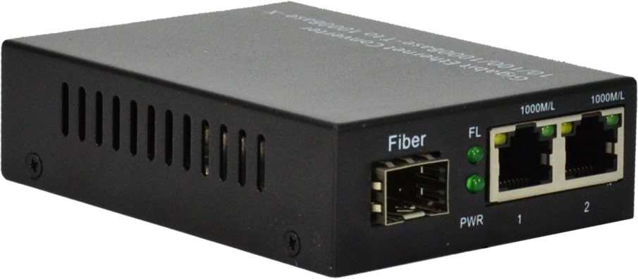 Picture of TechLogix Networx TGX-TL-MC-1S2R 10&#44; 100 & 1000M Ethernet SFP Media Converter with 1 GE SFP Slot & 2 RJ45 Ports