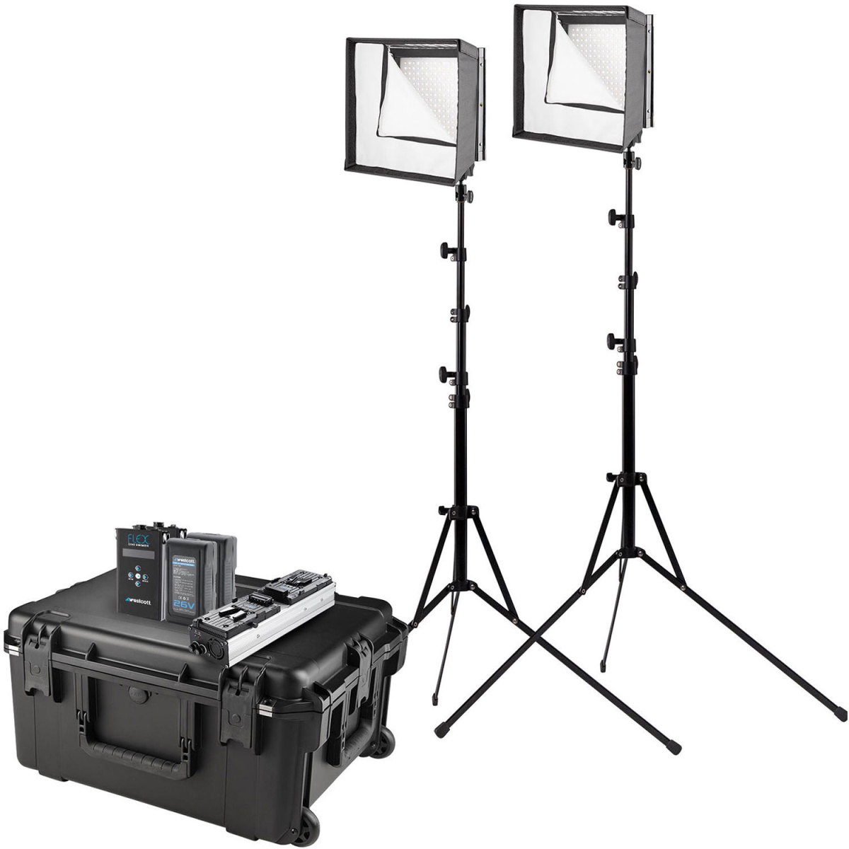 Picture of Westcott WES-7657 1 x 1 ft. Flex Cine Bi-Color LED 2-Light Travel Kit