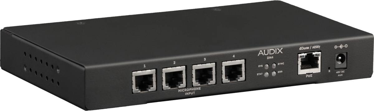 AUD-DN4 Dante AES67 Interface for 4 Single Element Microphones