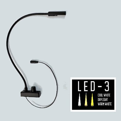 LIT-IS3-LED-3 Lampset 12 in. Top Mount Gooseneck Console Light Bottom Mount Cordset Mounting Kit with Power Supply